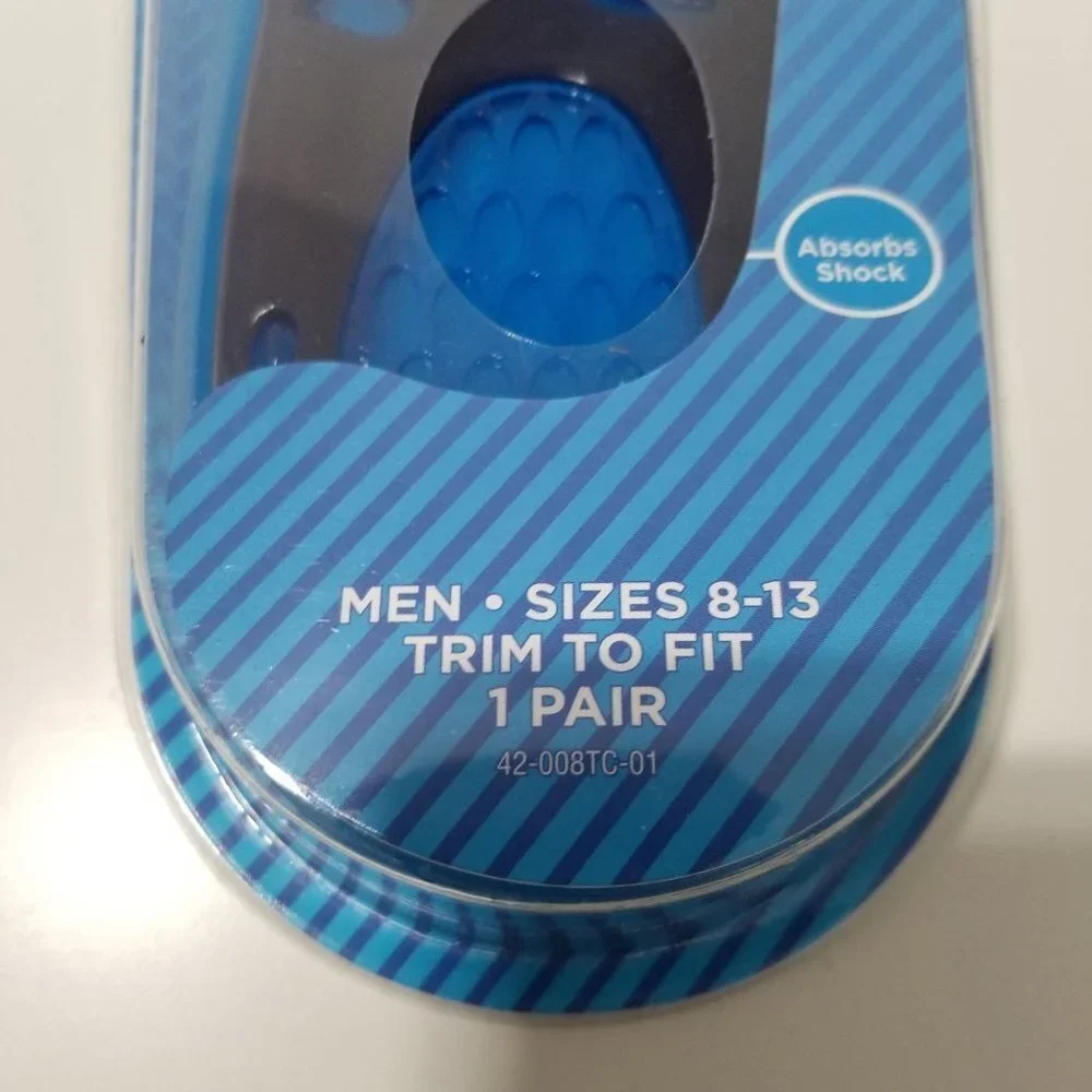 NWT TopCare Men's Premium Comfort Insoles Dual‎ Gel